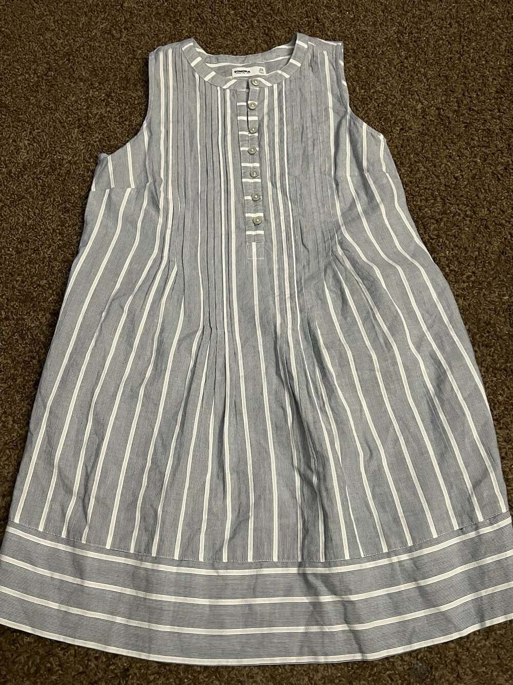Sonoma Goods for Life Stripe Linen Dress Size PS